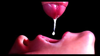 CLOSE UP: BEST Milking Mouth for your DICK! Sucking Cock ASMR, Tongue and Bazoo BLOWJOB Writing CUMSHOT -XSanyAny