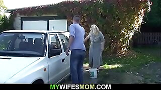 Son-in-law bangs her old pussy peripheral exhausted